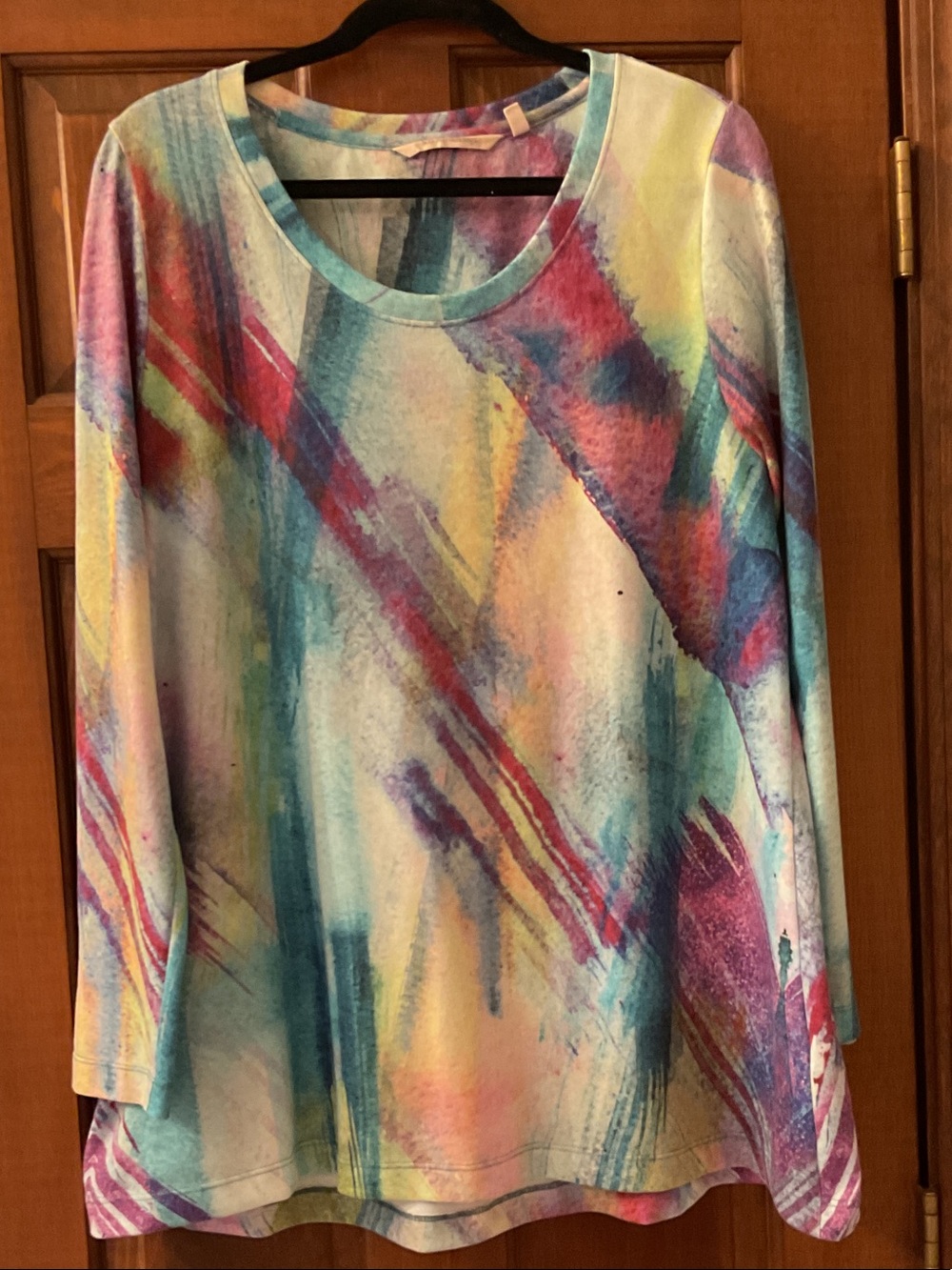 Soft Surroundings Watercolor Multi-Color Long Sleeve Tee